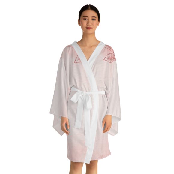 Classic White Floral Lounge Robe – Minimalist Elegance for Home Spa Moments