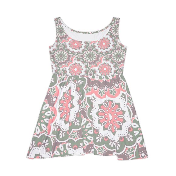 Pink A-Line Floral Skater Dress – Chic Fit for Summer Soirées - Image 2