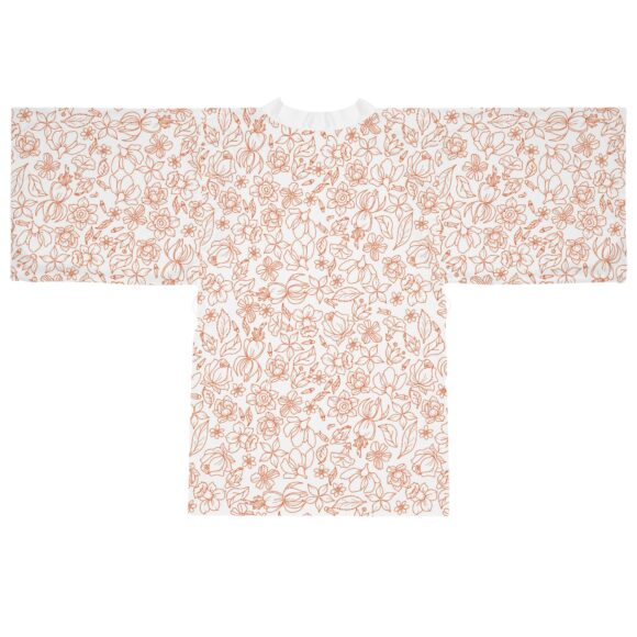 Elegant Lavender Floral Long Sleeve Kimono Robe – Luxe Loungewear for Self-Care Days - Image 3