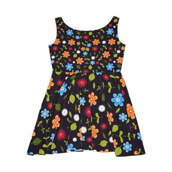 Cream & Peach Floral Skater Dress – Twirl-Ready Fit-and-Flare - Image 3