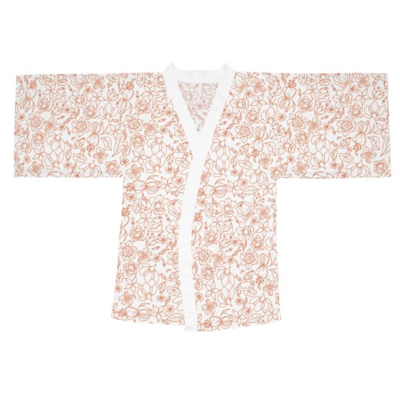Elegant Lavender Floral Long Sleeve Kimono Robe – Luxe Loungewear for Self-Care Days - Image 2
