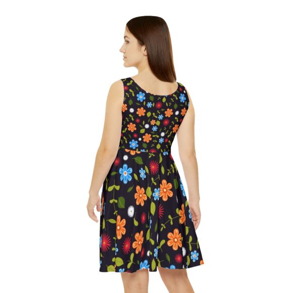 Cream & Peach Floral Skater Dress – Twirl-Ready Fit-and-Flare - Image 4