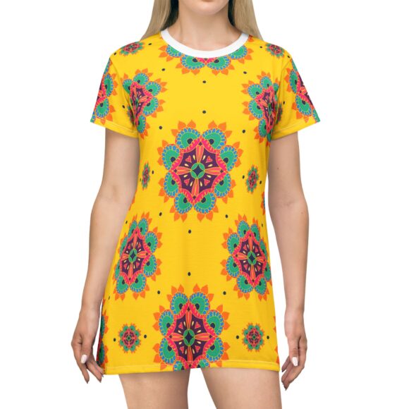 Mandala Print T-Shirt Dress – Relaxed Fit for Sunny Days