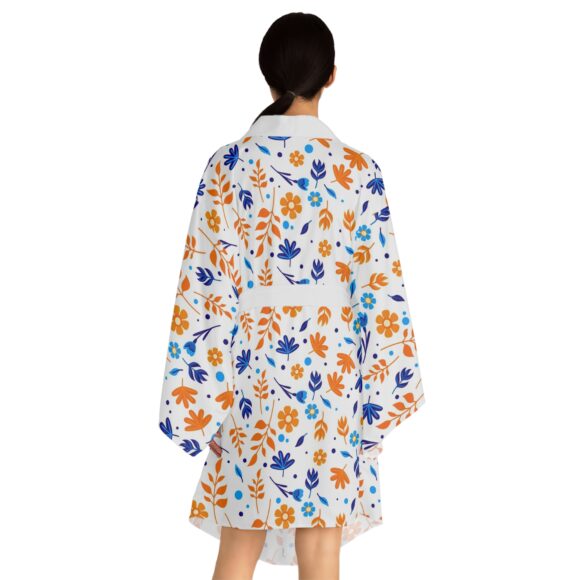 Navy Bloom Soft Kimono Robe – Graceful Loungewear for Everyday Comfort - Image 4