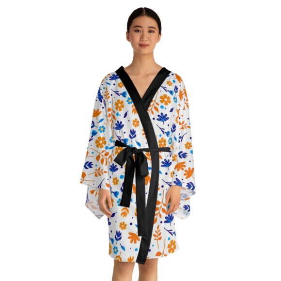 Navy Bloom Soft Kimono Robe – Graceful Loungewear for Everyday Comfort - Image 8