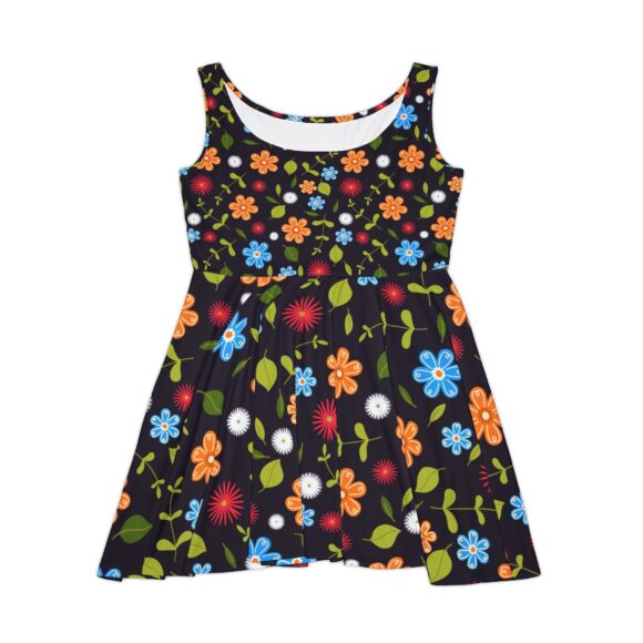 Cream & Peach Floral Skater Dress – Twirl-Ready Fit-and-Flare - Image 2