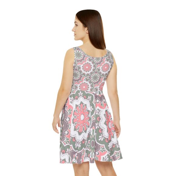 Pink A-Line Floral Skater Dress – Chic Fit for Summer Soirées - Image 4