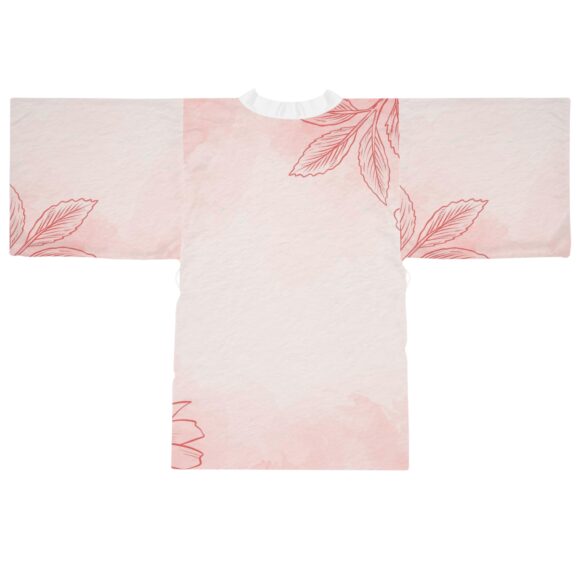 Classic White Floral Lounge Robe – Minimalist Elegance for Home Spa Moments - Image 3