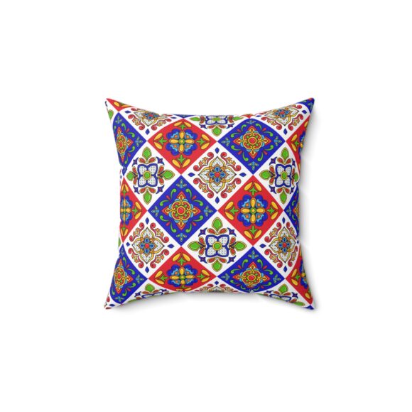 Vibrant Decorative Throw Pillow with Colorful Floral Design - Image 2