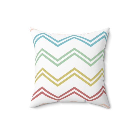 Colorful Chevron Decorative Pillow - Modern Spun Polyester Cushion - Image 5