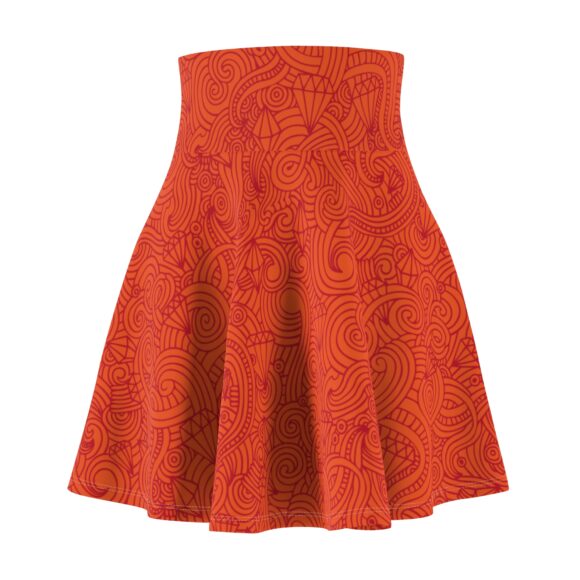 Vibrant Orange Women's Skater Skirt - Fun & Playful Design for Casual Outings