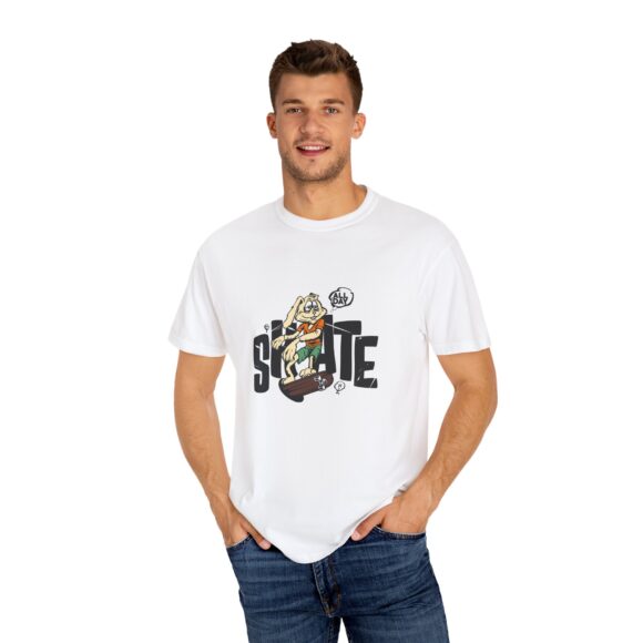 White Skateboarding Streetwear Tee – Urban Graphic Style