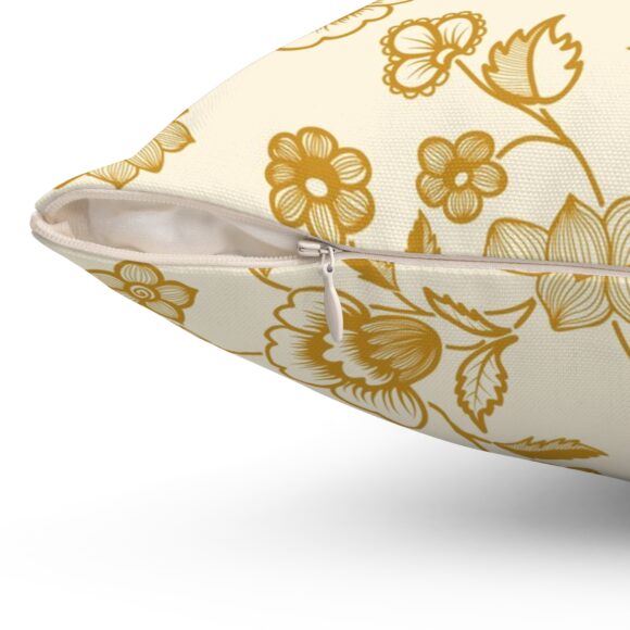 Floral Patterned Square Pillow - Elegant Home Decor - Image 3