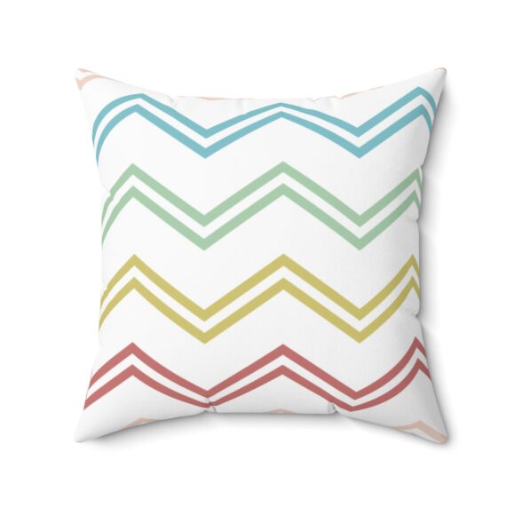 Colorful Chevron Decorative Pillow - Modern Spun Polyester Cushion - Image 11