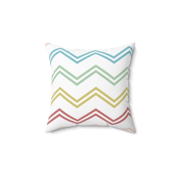 Colorful Chevron Decorative Pillow - Modern Spun Polyester Cushion - Image 2