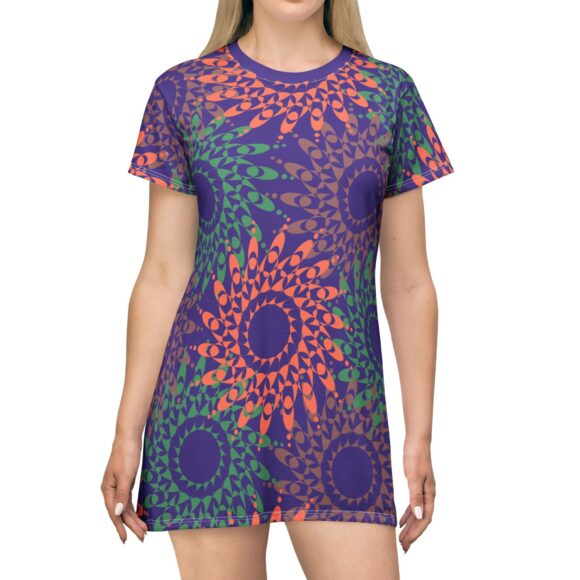 Vibrant Floral T-Shirt Dress for Summer Fun