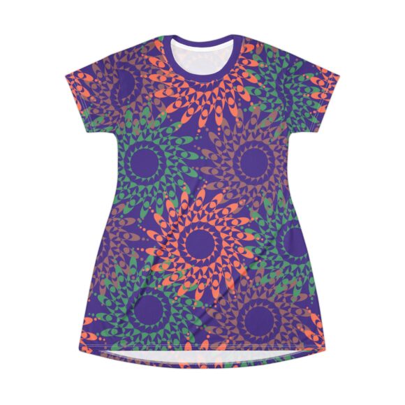 Vibrant Floral T-Shirt Dress for Summer Fun - Image 2