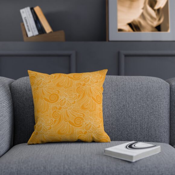Square Boho Floral Pillow – Yellow Accent for Cozy Corners - Image 7