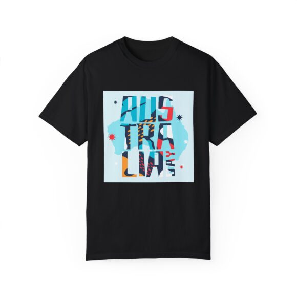 White ‘AUS TRALINE’ Colorblock Tee – Artsy Vibe for Street Fashion - Image 9