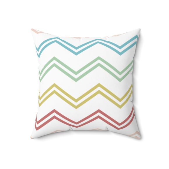 Colorful Chevron Decorative Pillow - Modern Spun Polyester Cushion - Image 7