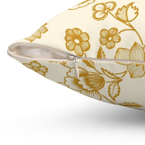 Floral Patterned Square Pillow - Elegant Home Decor - Image 9