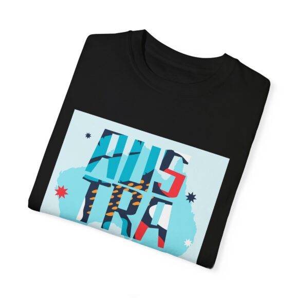 White ‘AUS TRALINE’ Colorblock Tee – Artsy Vibe for Street Fashion - Image 11
