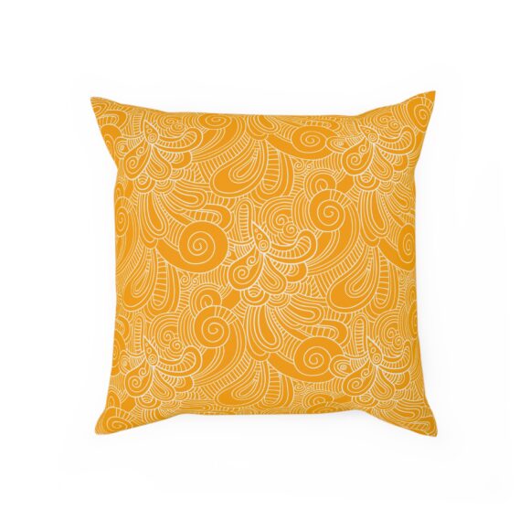 Square Boho Floral Pillow – Yellow Accent for Cozy Corners