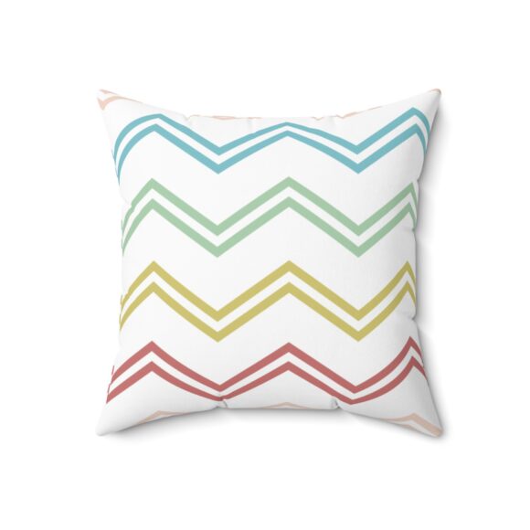 Colorful Chevron Decorative Pillow - Modern Spun Polyester Cushion - Image 8