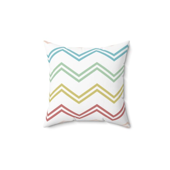 Colorful Chevron Decorative Pillow - Modern Spun Polyester Cushion