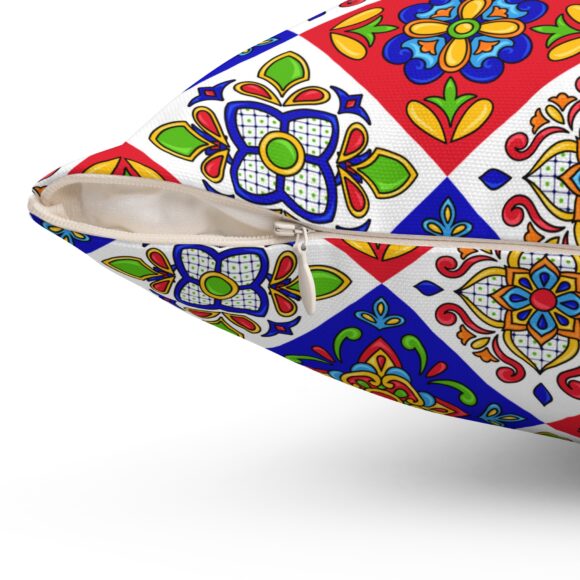 Vibrant Decorative Throw Pillow with Colorful Floral Design - Image 12