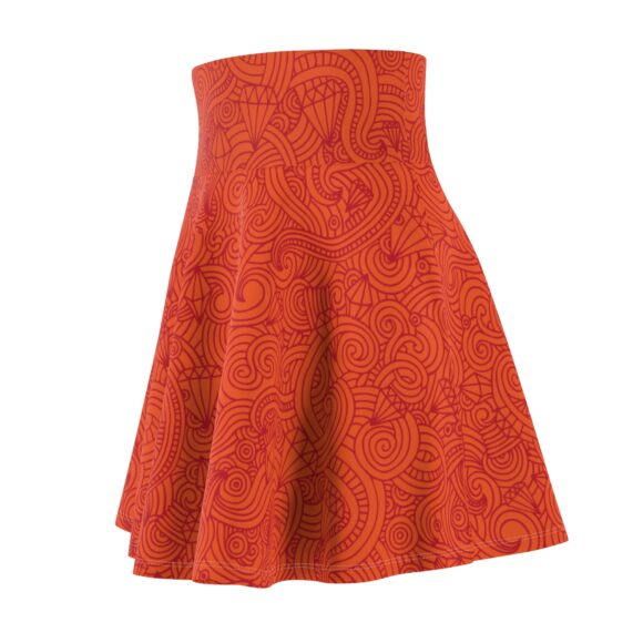 Vibrant Orange Women's Skater Skirt - Fun & Playful Design for Casual Outings - Image 3