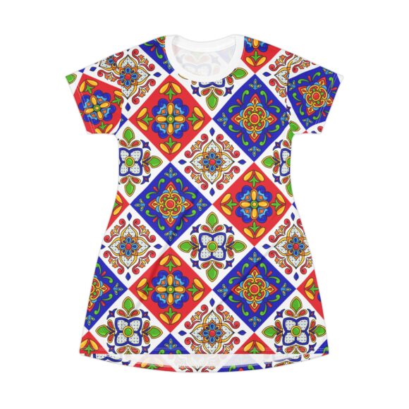 Navy & White Abstract Tee Dress – Lightweight & Breezy - Image 2