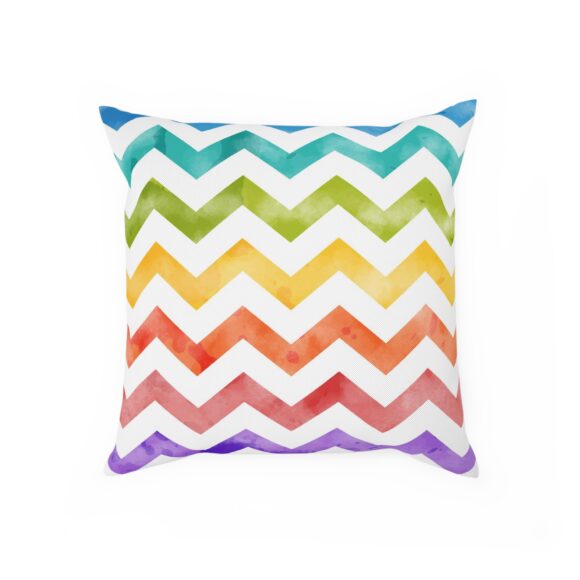Rainbow Chevron Pillow – Funky Modern Sofa Accent