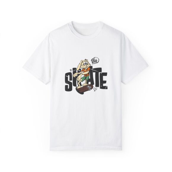 White Skateboarding Streetwear Tee – Urban Graphic Style - Image 2
