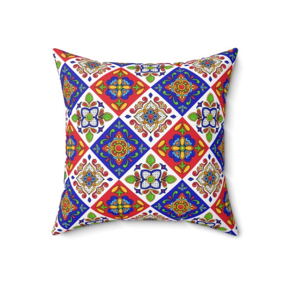 Vibrant Decorative Throw Pillow with Colorful Floral Design - Image 8