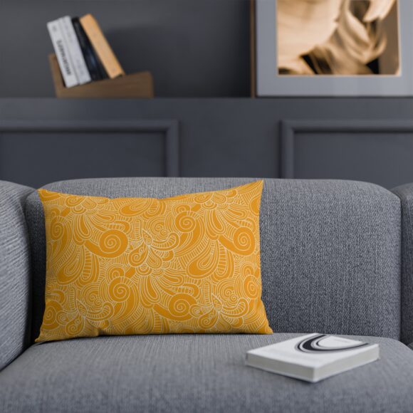 Square Boho Floral Pillow – Yellow Accent for Cozy Corners - Image 11