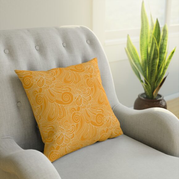 Square Boho Floral Pillow – Yellow Accent for Cozy Corners - Image 8