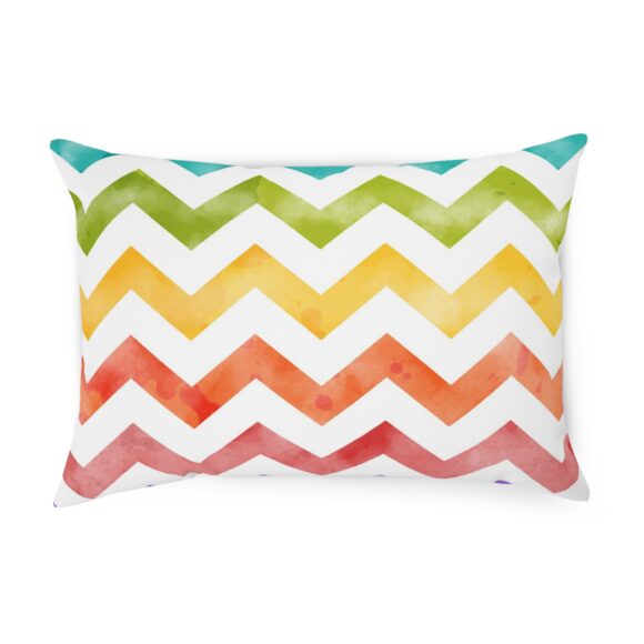 Rainbow Chevron Pillow – Funky Modern Sofa Accent - Image 9