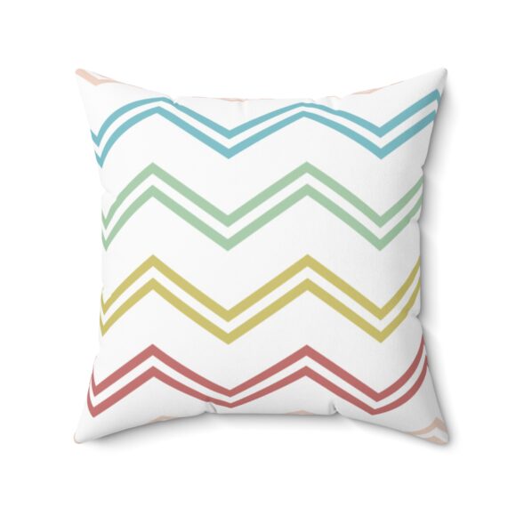 Colorful Chevron Decorative Pillow - Modern Spun Polyester Cushion - Image 10