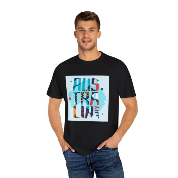 White ‘AUS TRALINE’ Colorblock Tee – Artsy Vibe for Street Fashion - Image 12